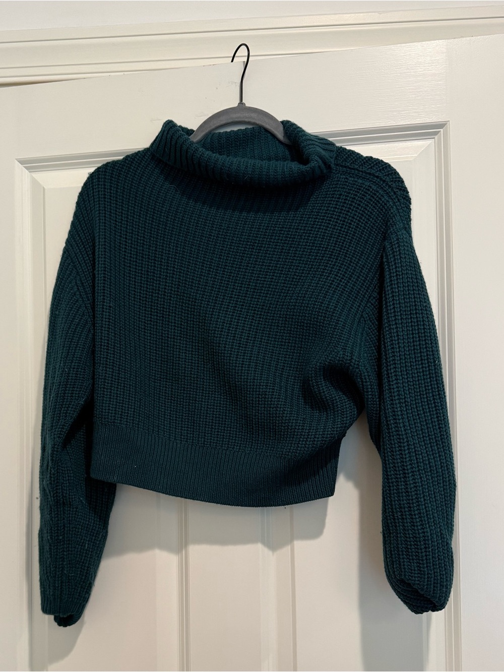 ARITZIA Wilfred Turtleneck Crop Sweater in Botanical Green